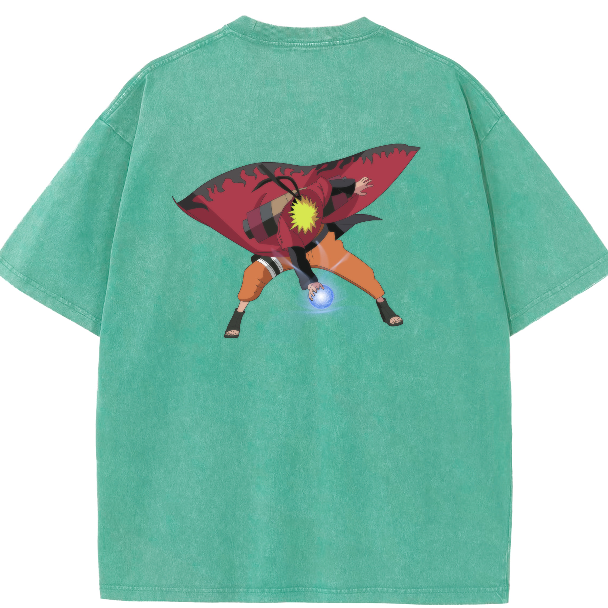 （画像用） NARUTO -ナルト- うずまき ナルト Uzumaki Naruto 綿100% ヴィンテージ風 半袖Tシャツ（背面プリント）